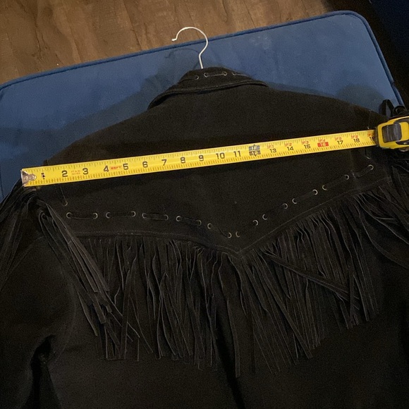 Vintage Jacket Size S Black Fringe by Beyond Leather - Picture 10 of 10